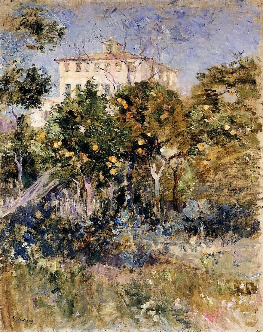 ”Villa med apelsinträd, Nice” av Berthe Morisot
